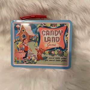 Vintage 1998 Candy Land Game Tin Metal Lunch Box Mini Tote Hasbro